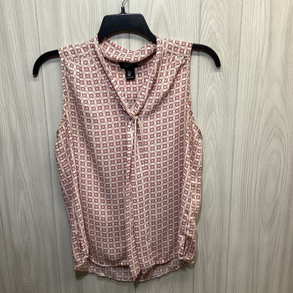 JONES & CO Women's (Size M) Sleeveless V-Neck Geometric‎ Pattern Colorful